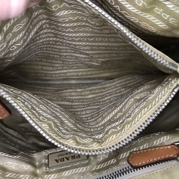 Beautiful Vintage Prada Cammello Nylon w/ Leather Handles Shopping Tote Bag - Picture 9 of 15